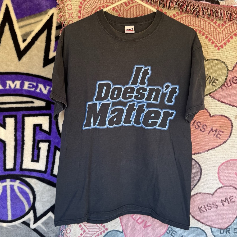 Size XL - WWF The Rock T-Shirt Wrestling Y2K 2000 It Doesnt‎ Matter Black